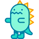 Ícono retro de un dinosaurio